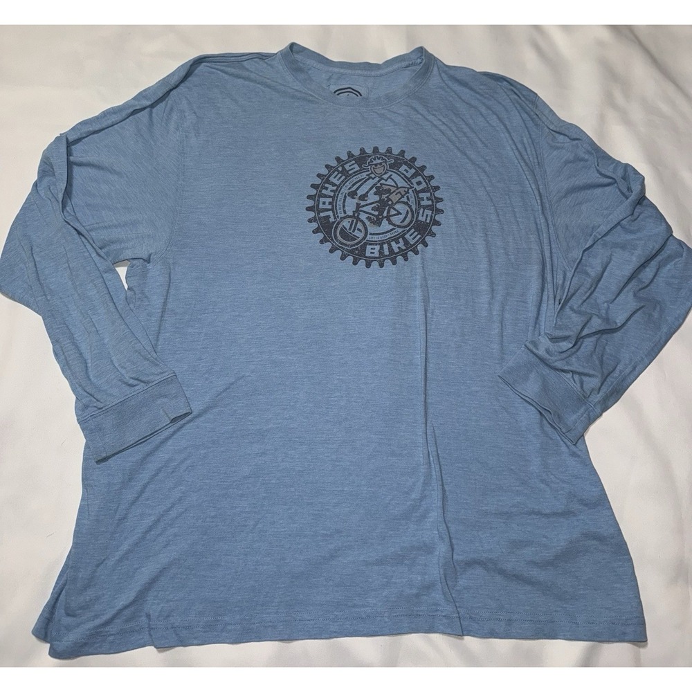 life is good long sleeve‎ t-shirt, Men's 2xl , Jake's Bike Shop Blue
